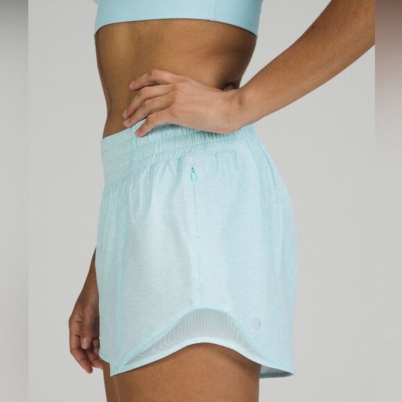 Lululemon Hotty Hot Short High-Rise 4” Heather Lux Icing Blue Size 2 - Picture 1 of 5